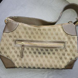 Dooney & Bourke Brown Tan Satchel Shoulder Bag Purse